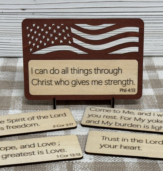 American Flag Interchangeable Bible Verse