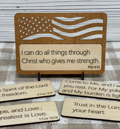 American Flag Interchangeable Bible Verse