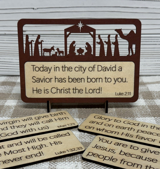 Nativity Scene Interchangeable Bible Verse